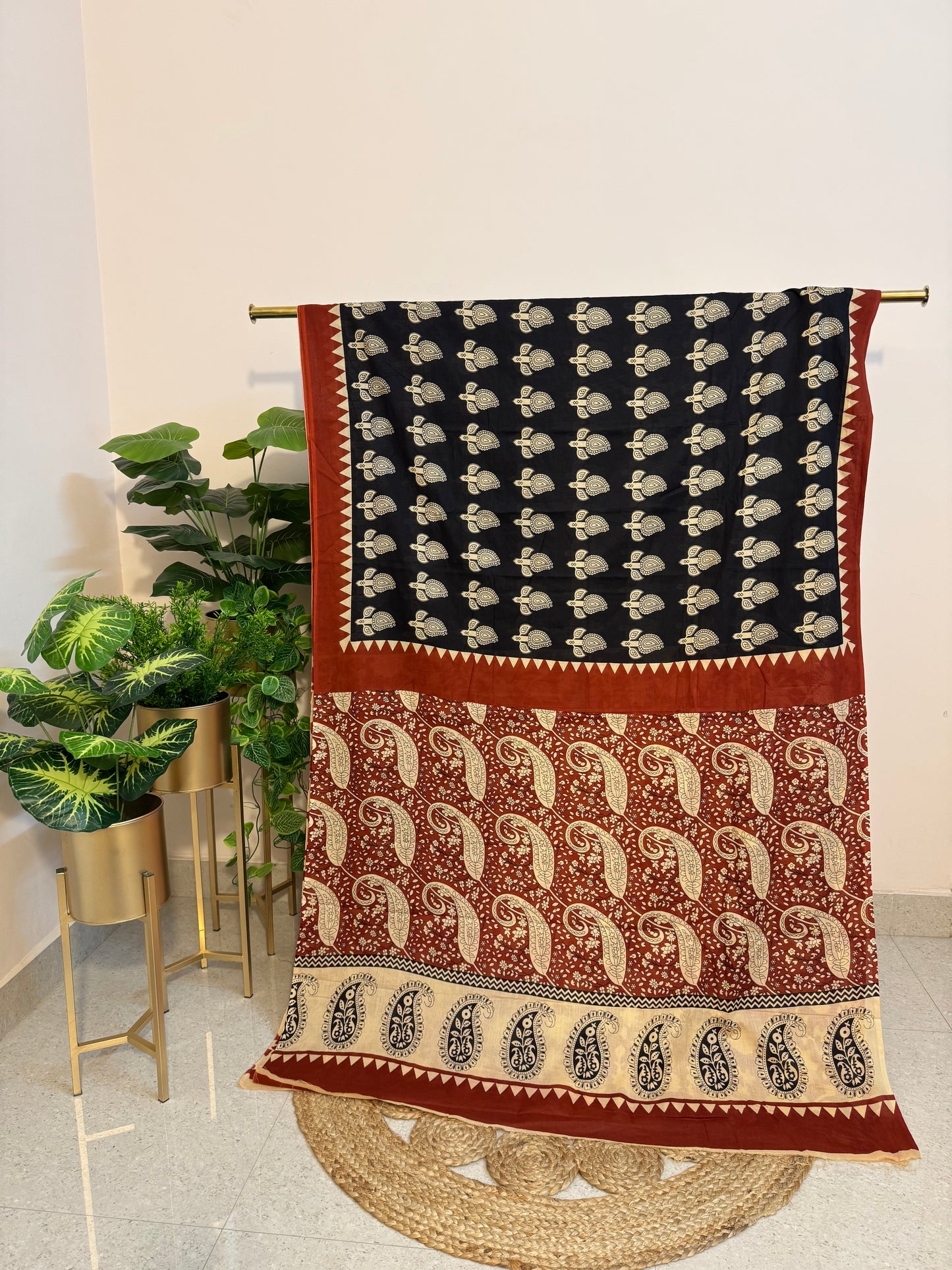 Hand Block Print Mul saree