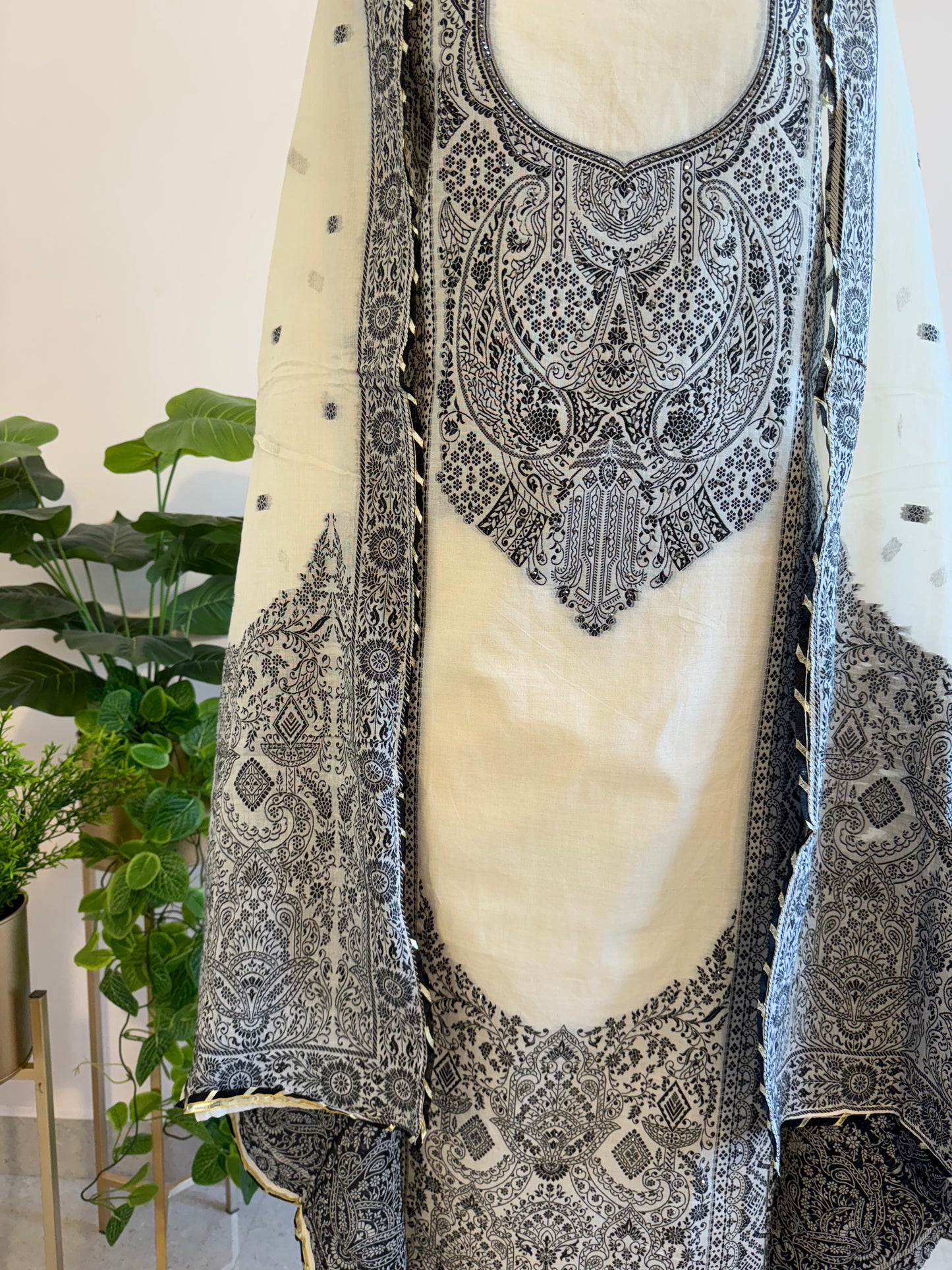 Pure Jamdani cotton unstitched suit