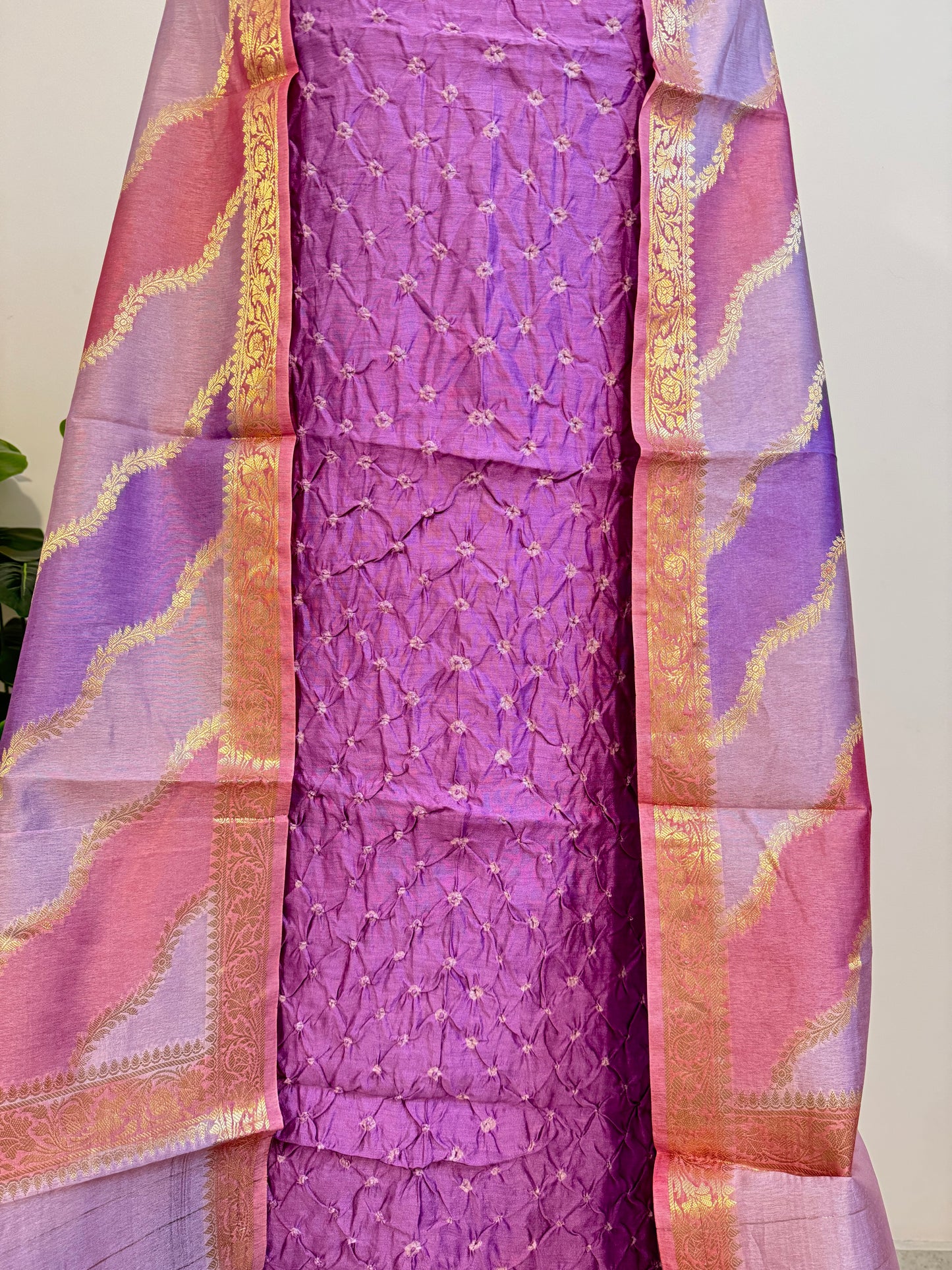 Pure Bandhani Silk suit