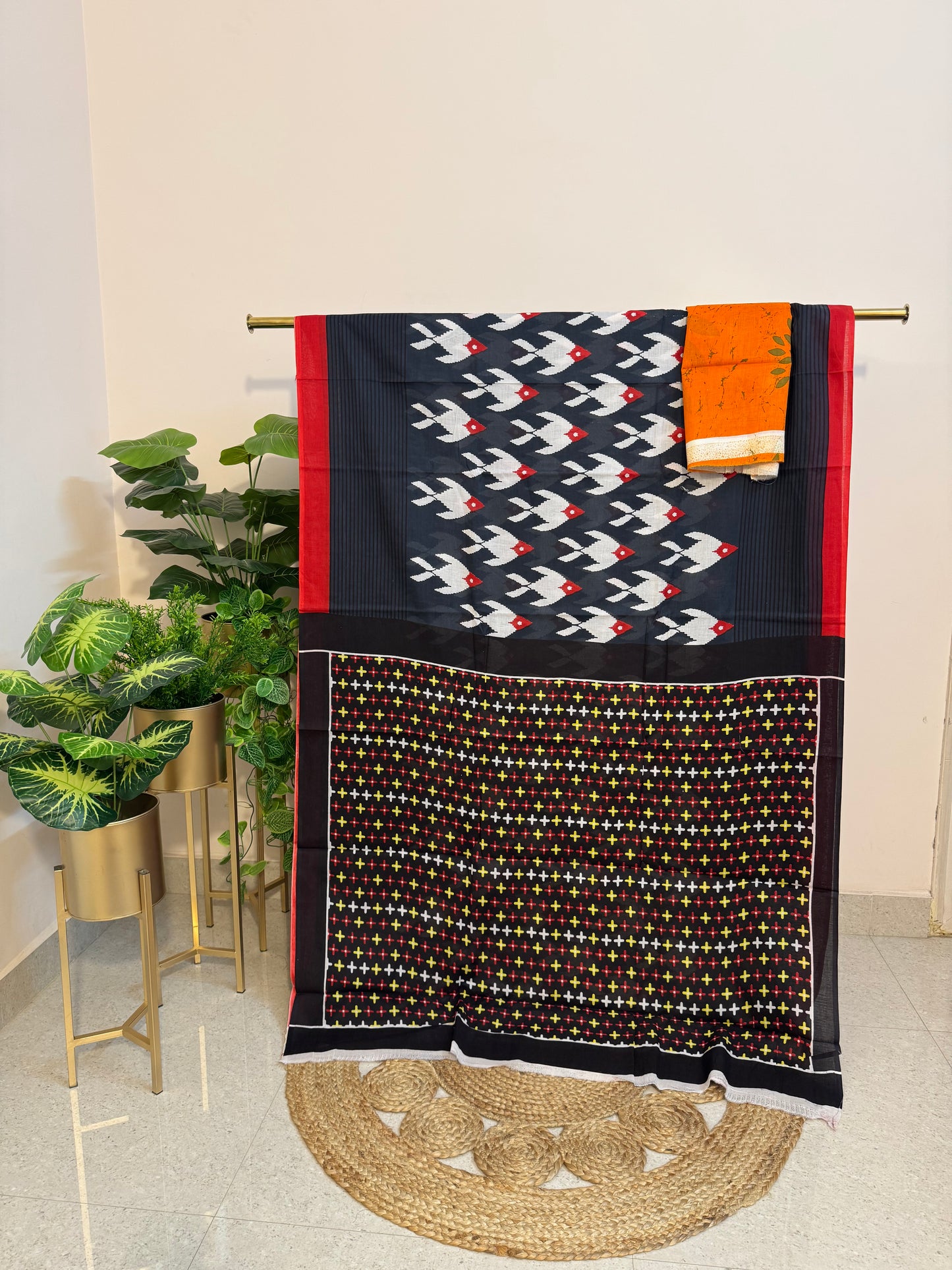Hand Block Print Mul saree