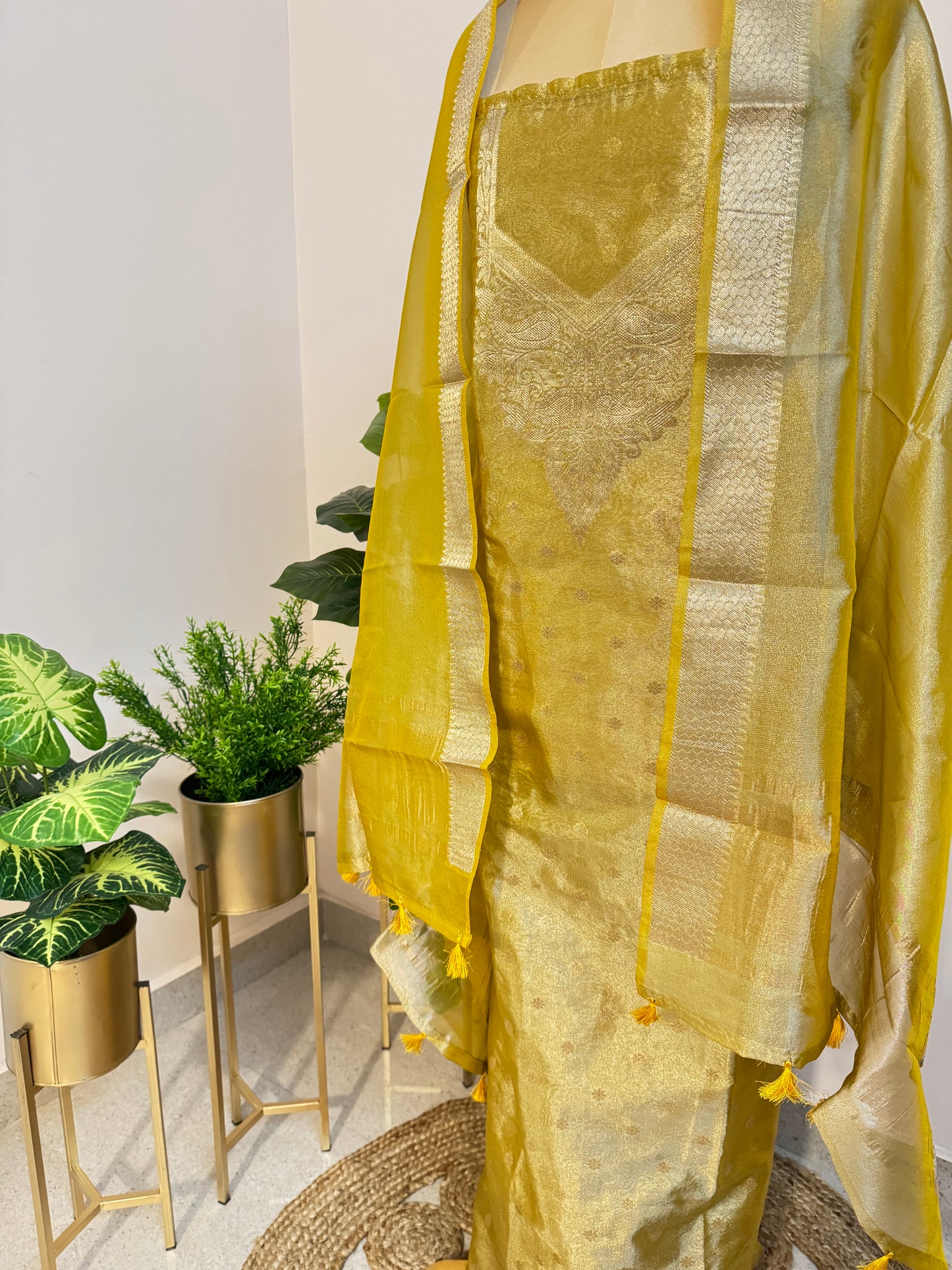 Pure Banarasi silk Glass tissue suit