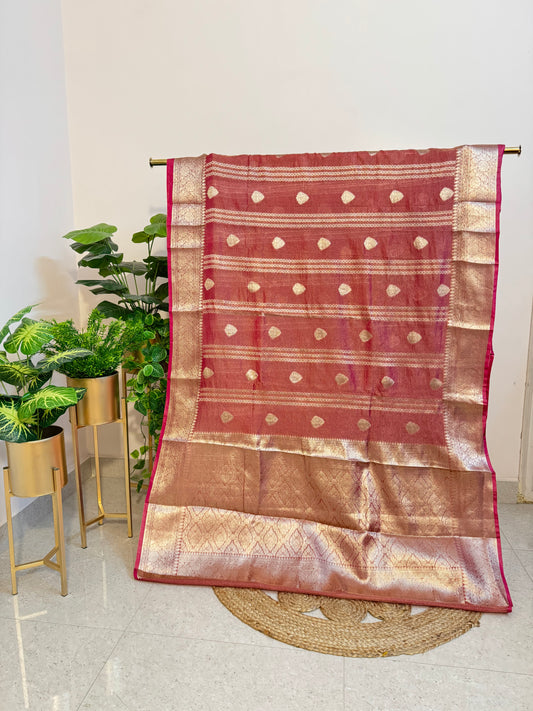 Banarasi crush soft tissue silk saree