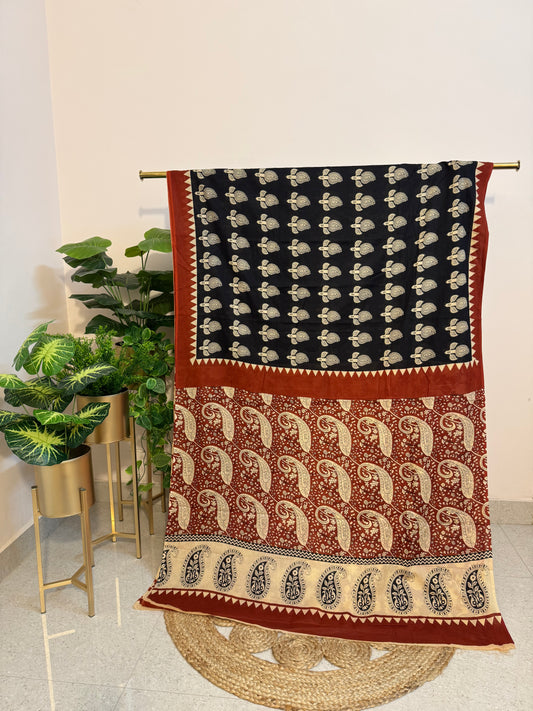 Hand Block Print Mul saree