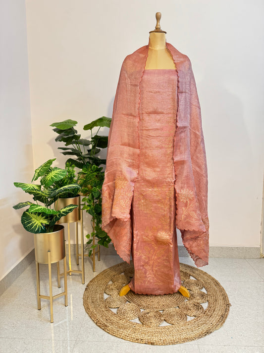 Pure Shimmer Linen tissue applique suit